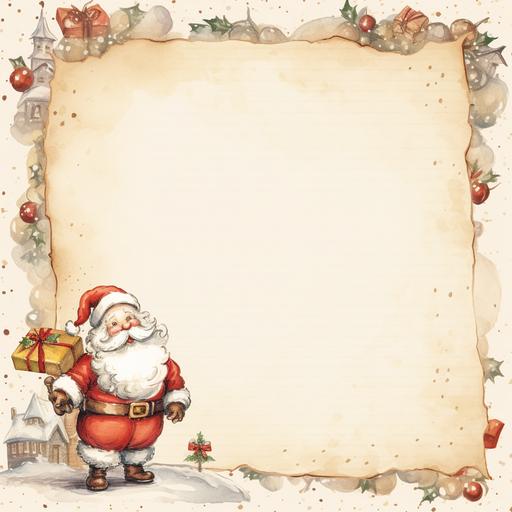 a blank sheet of paper letter that is from Santa Claus. Empty page with Santa's signature.