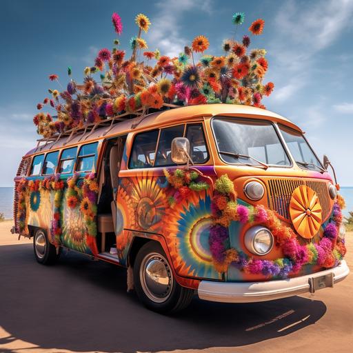 a blissful marijuana hippie bus