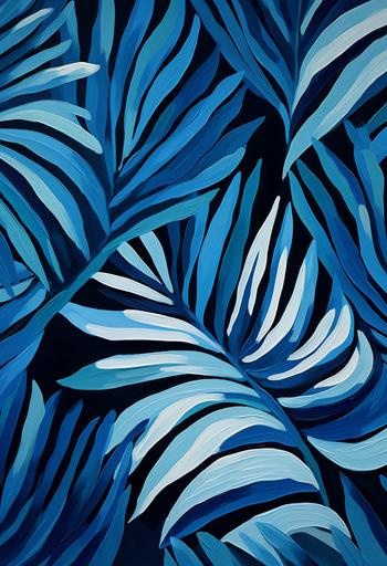 a blue zebra print with a smooth feel, in the style of nature-inspired art nouveau, minimalist canvases, leaf patterns, abstraction-création, minoan art, irregular shapes, contrasting backgrounds --ar 43:63