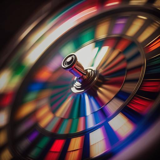 a blurry picture of a roulette wheel, closeup,