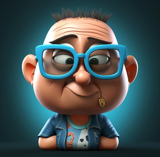 a cartoon character with glasses and sunglasses, in the style of john wilhelm, detailed character design --ar 87:86 --v 5