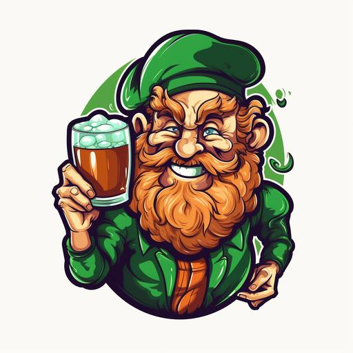 a cartoon drunk happy irish man logo --s 750