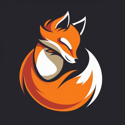 a cartoon fox tail logo by itself with nothing Else around it.