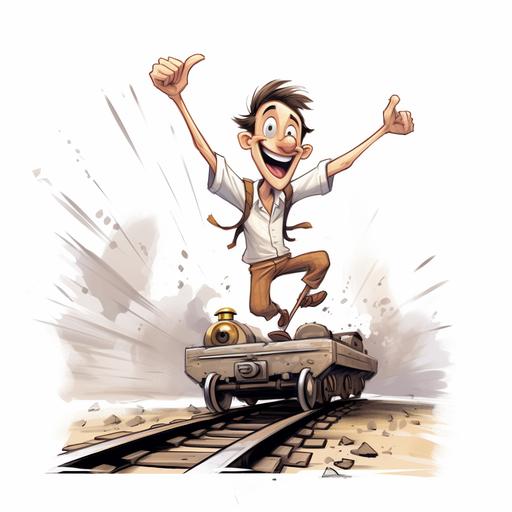 a cartoon image that symbolizes getting your life on track, white background
