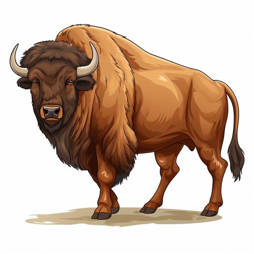 a cartoon of a buffalo, white background