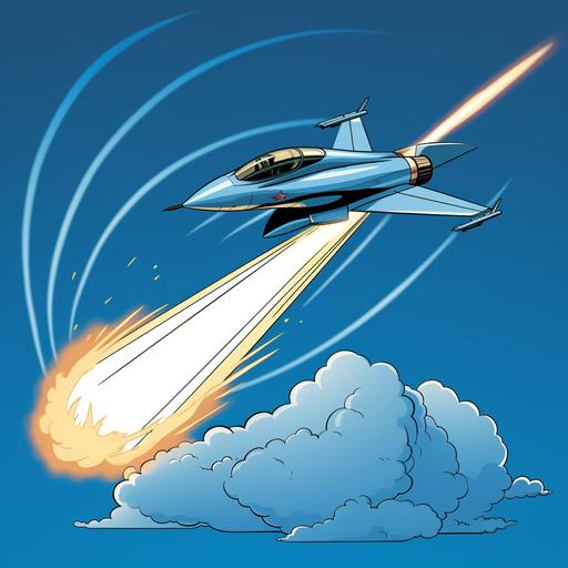 a cartoon of a jet making a sonic boom