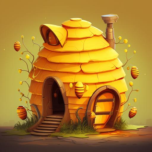 a cartoon style beehive --v 5.2