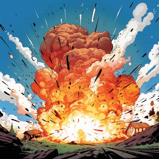 a cartoon-style explosion.