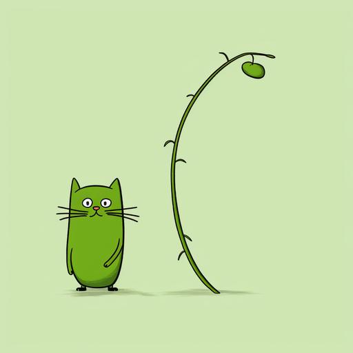 a cat stick figure becoming a pea