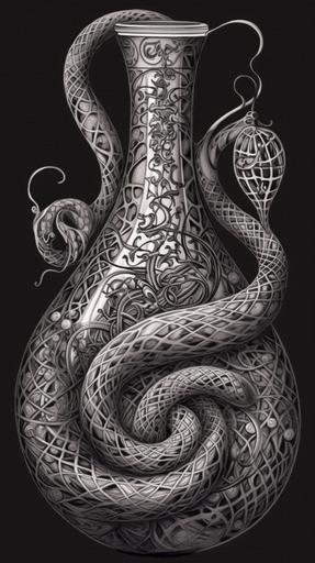 a celtic klein bottle, sorrounded by nature and little insects, drawing, fantastic, detailed --ar 9:16 --q 1 --s 1000 --c 20 --v 5