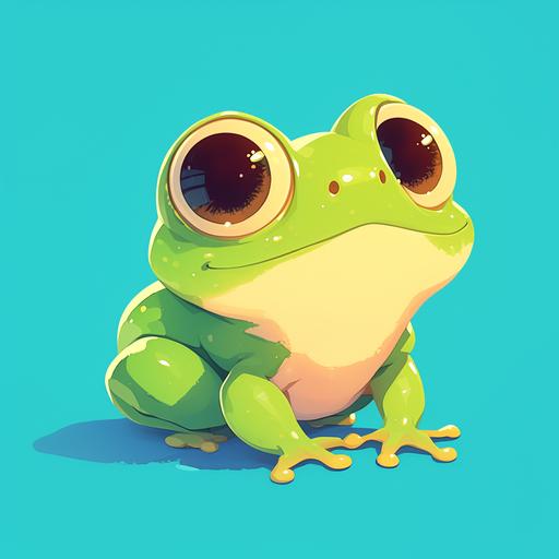 a chibi frog, simple vector style, bright color, pixar style --niji 6