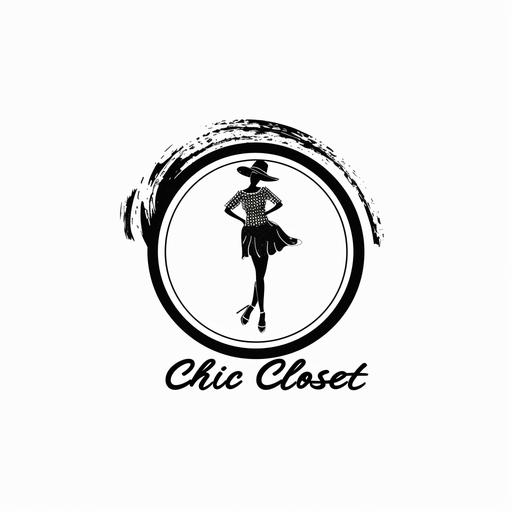 a choc fashion clothing shop logo in black and white with text 
