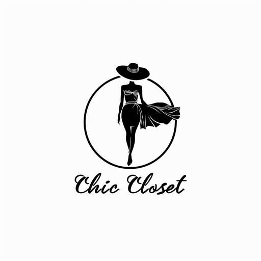 a choc fashion clothing shop logo in black and white with text 