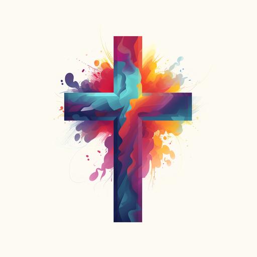a christian faith channel logo with a large cross. make the colors colorfull and vibrant. make the design let you feel alive . at the foot of the cross