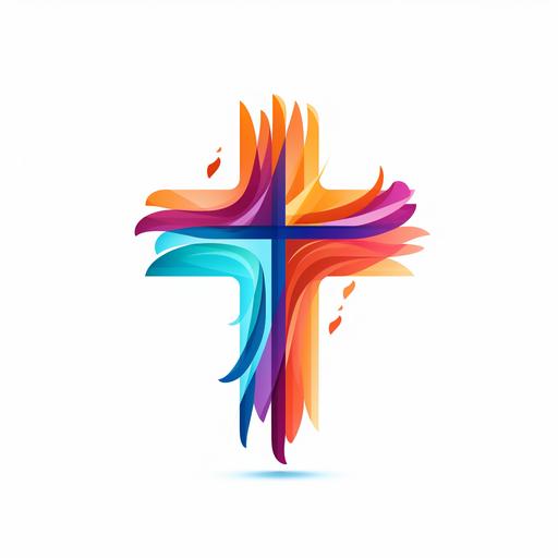 a christian faith channel logo with a large cross. make the colors colorfull and vibrant. make the design let you feel alive . at the foot of the cross