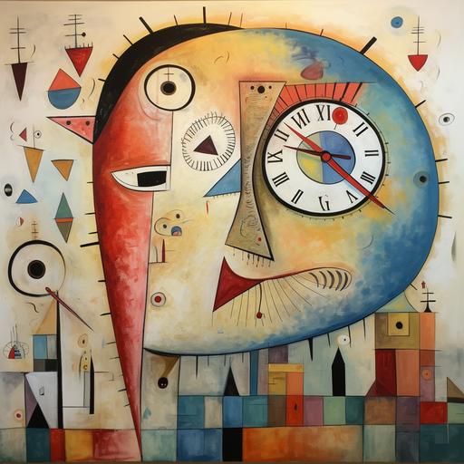 a clock at 12pm:: Paul Klee style faces and soul people around the world , 12 faces, allyear old, abstract::1 a cartoon, needle felted