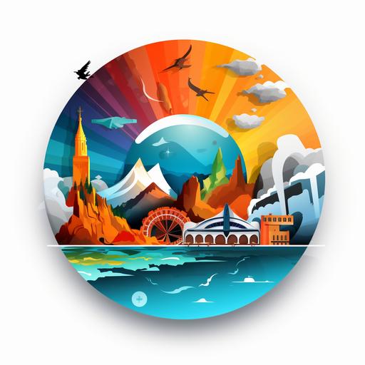 a colorful discount travel hub app logo like the following