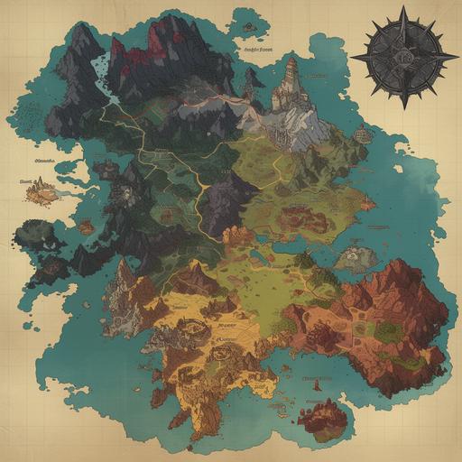 a complete dnd map themed similarly to critical roles marquet --niji 6