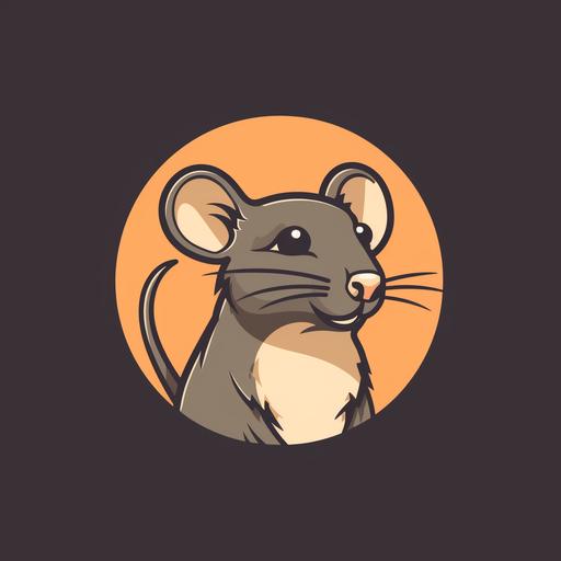 a cute and simplistic cartoon rat as a logo for a shirt