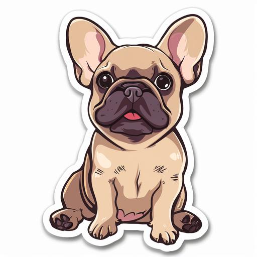 a cute cartoon style french bulldog sticker cute cartoon