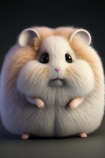 a cute fluffy hamster with white fur with huge ears and cute big eyes, 8k, photorealistic, voxel, --ar 2:3