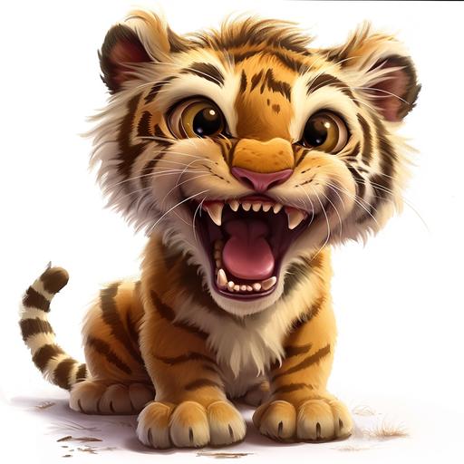 a cute saber-toothed tiger, Clipart, Pixar style, --v 6.0
