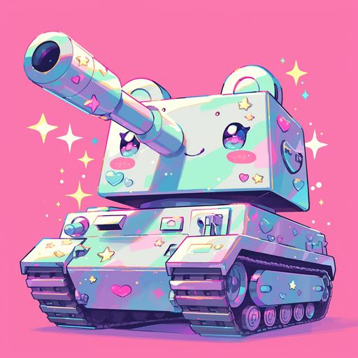 a cute tank, kawaii, sticker --s 250 --niji 6