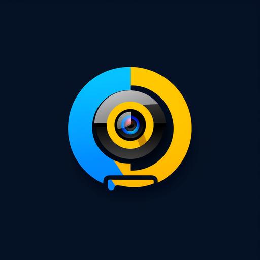 a designer logo for an IT company called Omnivue Pro which sells and installs high level security systems, cameras, and sound systems. key colours in the brand palette are blue, yellow, and black. Logo Designed as though designed by world-renowned designer. 4K UHD realistic. Caters to large, corporate businesses. aim to stand out whilst not being too in your face