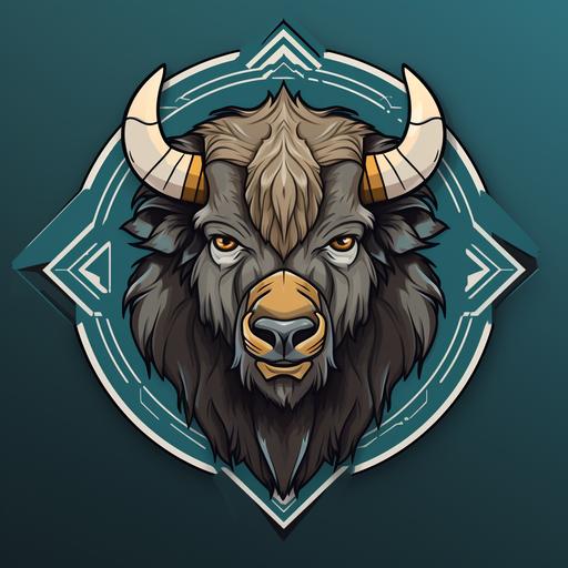 a discord avatar of a bison logo using pencil line