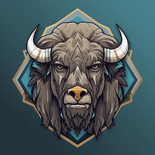 a discord avatar of a bison logo using pencil line