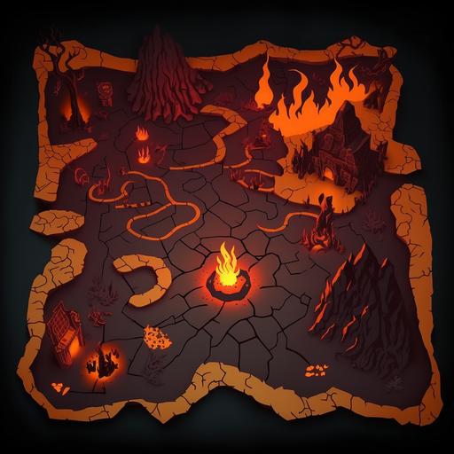 a dnd battle map, cave, lava,dragon, remove background, comic style