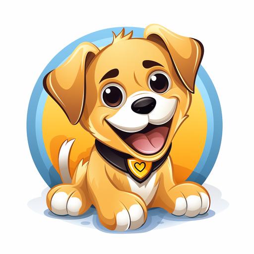 a dog paw cartoon with a smiley face while background logo