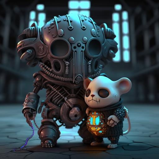 a fat mouse and armored skeleton are best friends,