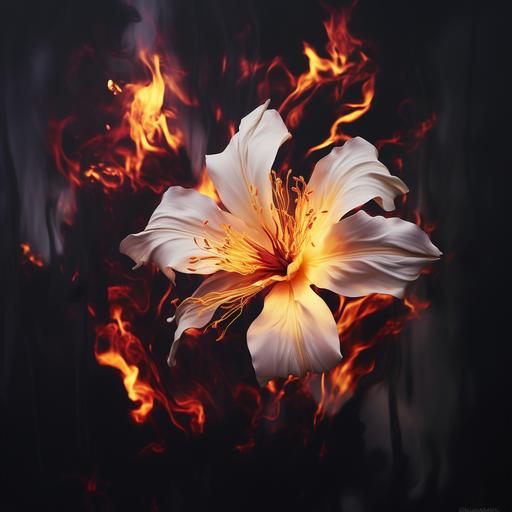 a fiery flower, 4k
