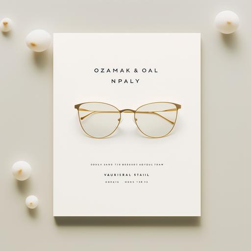 a flyer-style invitation to an optical store opening on July 14, 2024 at 2pm. Clean, minimalist style. --v 5.2