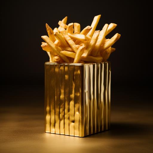 a fries box made of gold