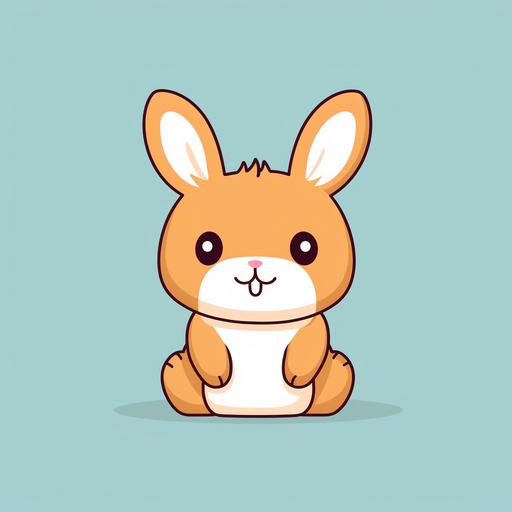 a funny littel rabbit, flat simple illustration reduced, minimalistiv, comic style