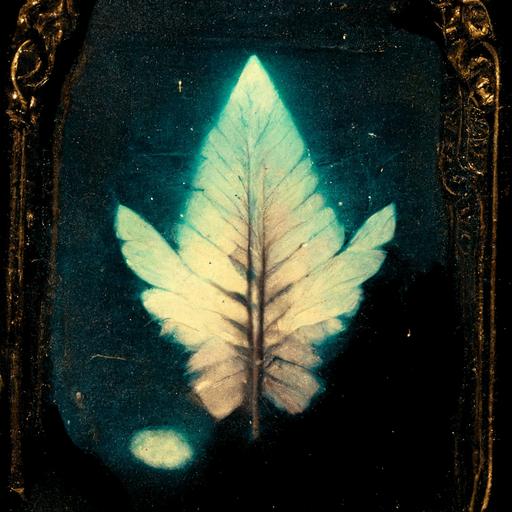 a glow in the dark arrow embedded in a tintype daguerrotype of an occult laurel canyon party dipped in iridescence
