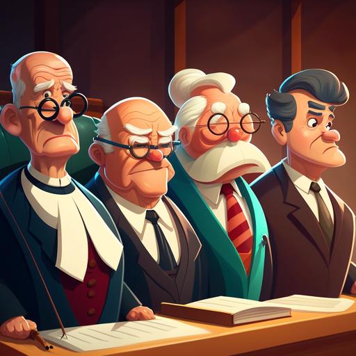 a group of cartoon judges