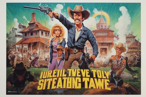 a hand-painted movie poster for the 1986 hit blaxsploitation western comedy 