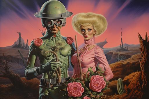 a hand-painted poster for the 1980s southwestern sci-fi comedy 