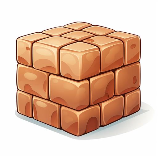 a hard brick, in Diseny cartoon style, white background