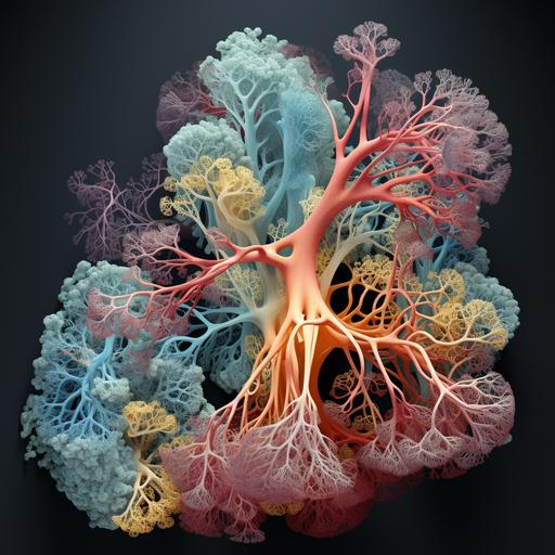 a high resolution picture of lung alveoli