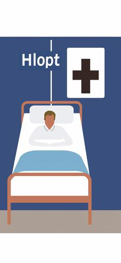 a hospital sign like this  with bed and sick person icon --ar 90:195 --v 5