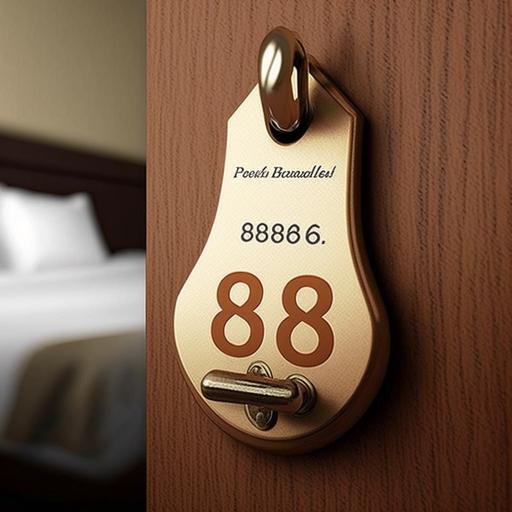 a hotel key to room number 688, 8k, ultra-realistic