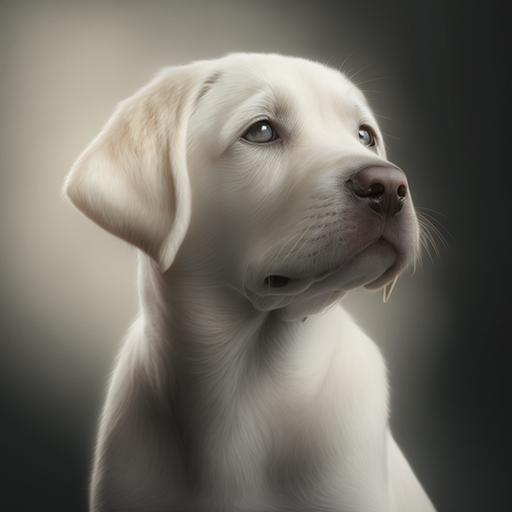 a labrador little dog created in AGI, a light ivory in color