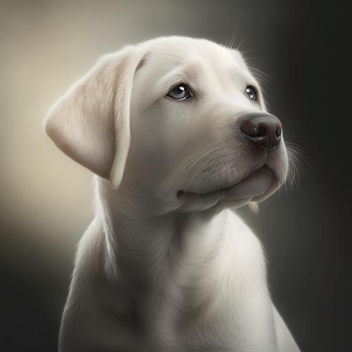 a labrador little dog created in AGI, a light ivory in color