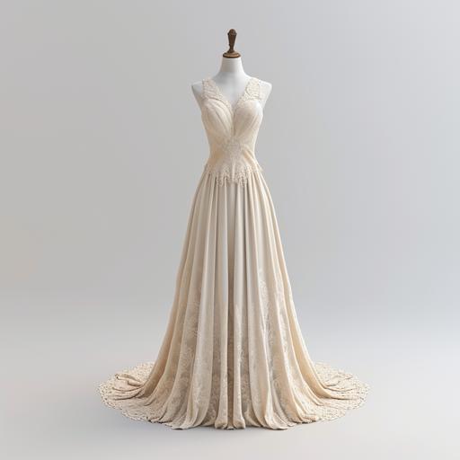 a lace gown on a mannequin, white background 4k realistic --v 6.0