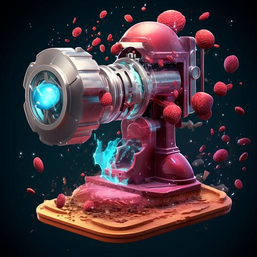 a large meat grinder that is spewing out whole galaxies, cartoon style, 8k