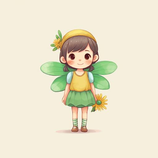 a little girl dressed green in a fairy costume posing for the camera, in the style of hallyu, candid portraiture, gongbi, ready-made, cute and colorful, simple and elegant style, inspirational. by illustration style --s 750